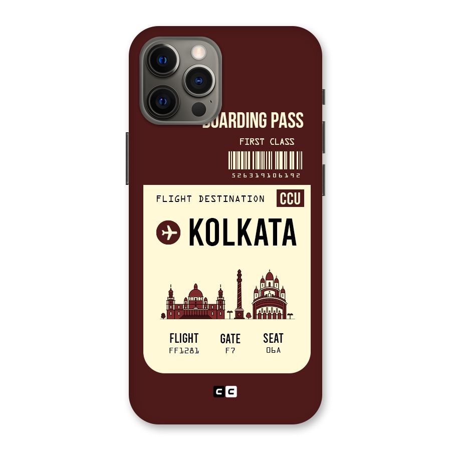 Kolkata Boarding Pass Back Case for iPhone 12 Pro Max