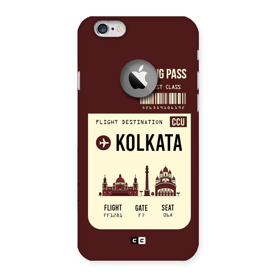 Kolkata Boarding Pass Back Case for iPhone 6 Logo Cut