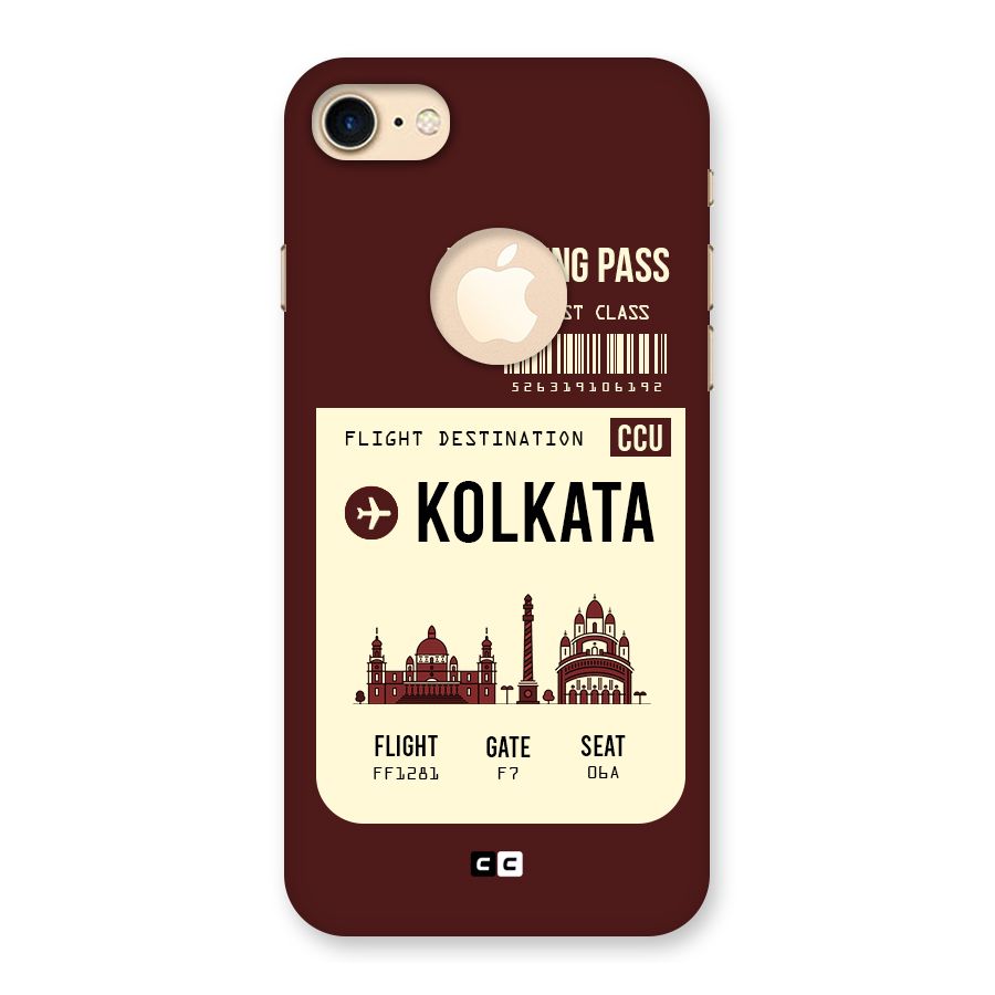 Kolkata Boarding Pass Back Case for iPhone 7 Logo Cut