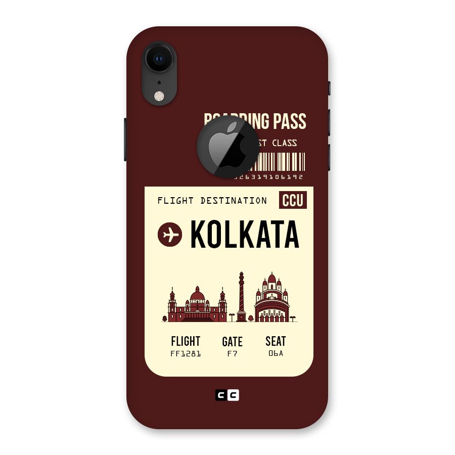 Kolkata Boarding Pass Back Case for iPhone XR Logo Cut