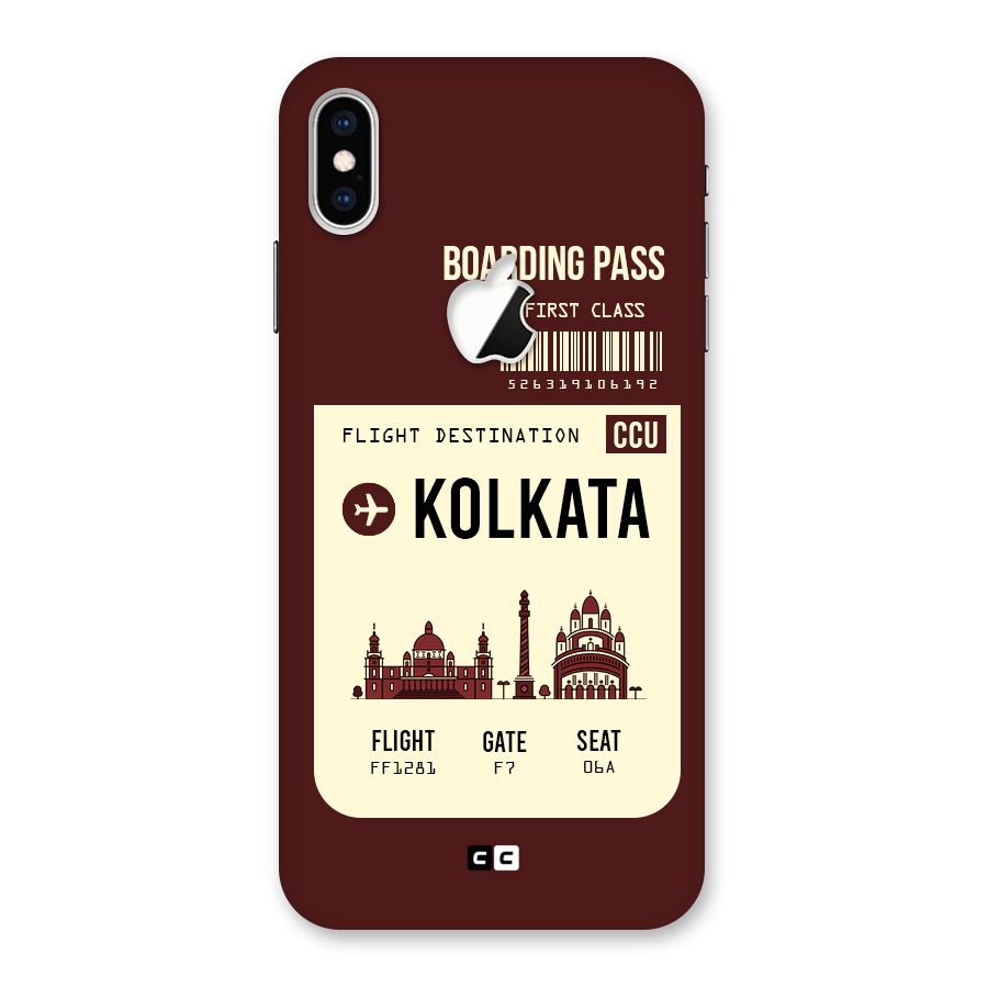 Kolkata Boarding Pass Back Case for iPhone XS Max Apple Cut