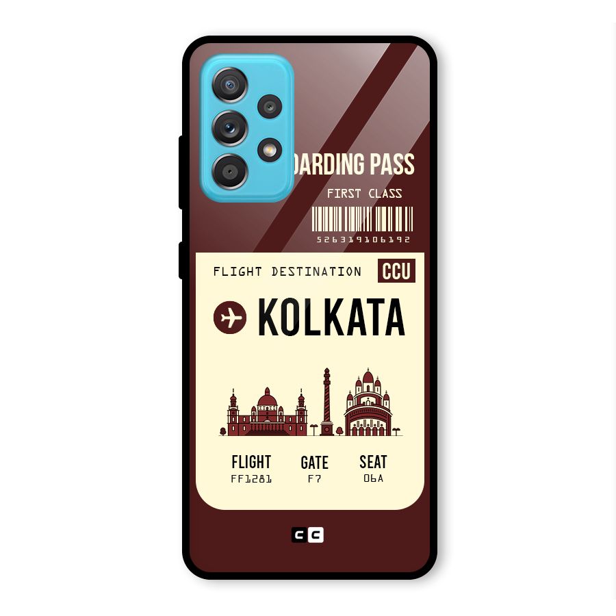 Kolkata Boarding Pass Glass Back Case for Galaxy A52