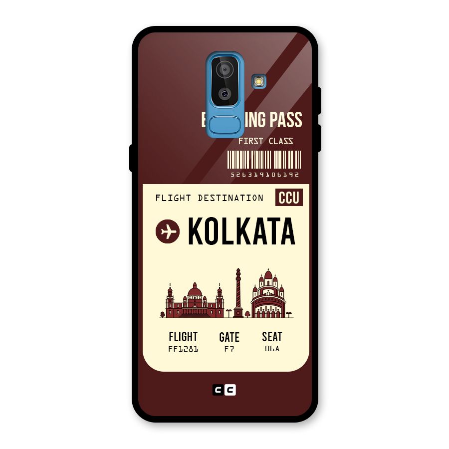 Kolkata Boarding Pass Glass Back Case for Galaxy J8