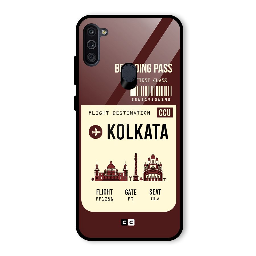 Kolkata Boarding Pass Glass Back Case for Galaxy M11