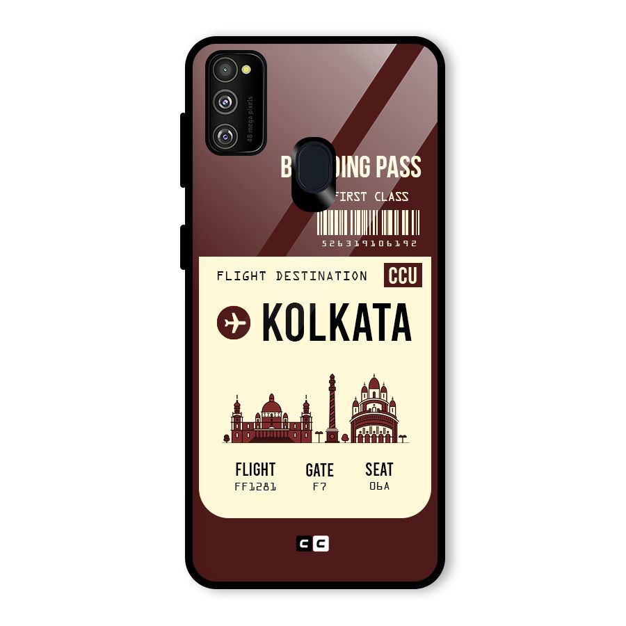 Kolkata Boarding Pass Glass Back Case for Galaxy M30s