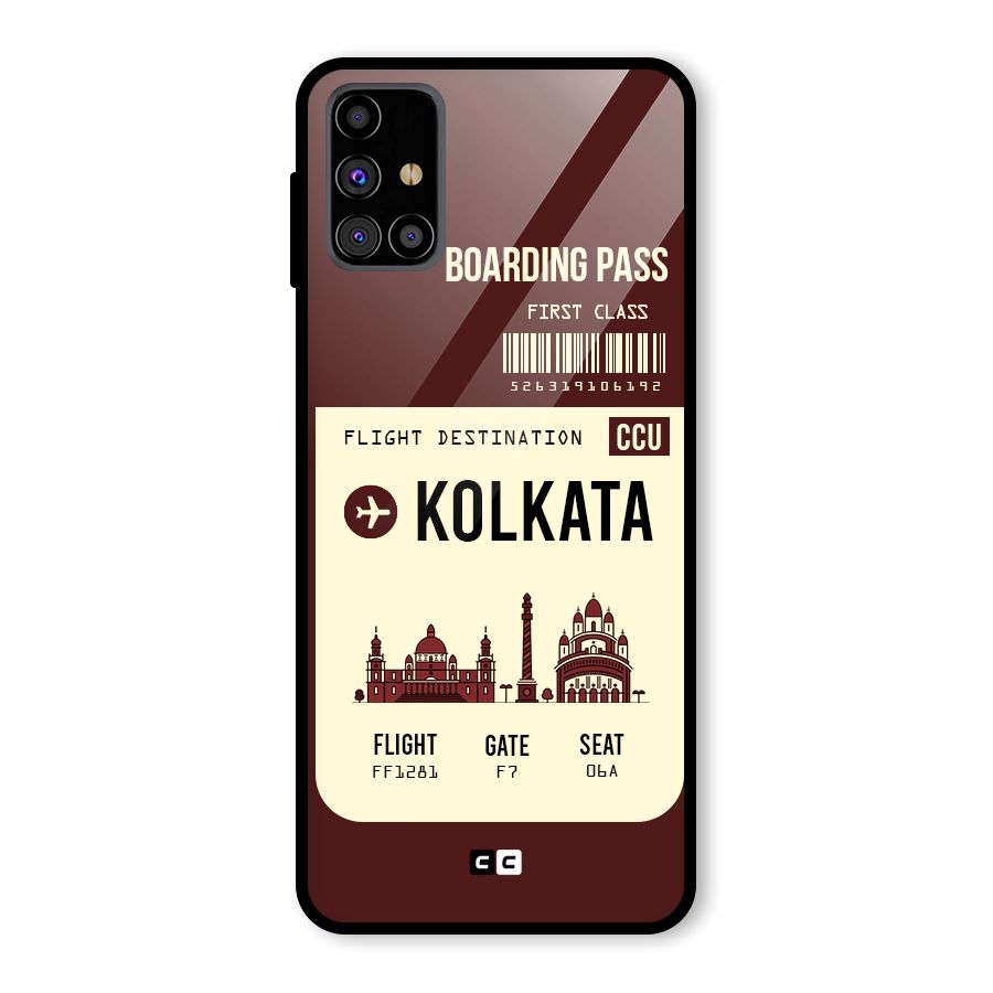 Kolkata Boarding Pass Glass Back Case for Galaxy M31s