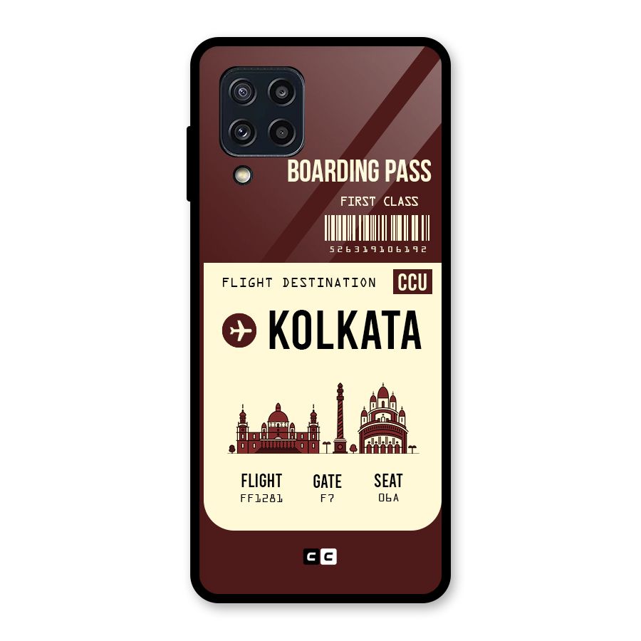 Kolkata Boarding Pass Glass Back Case for Galaxy M32