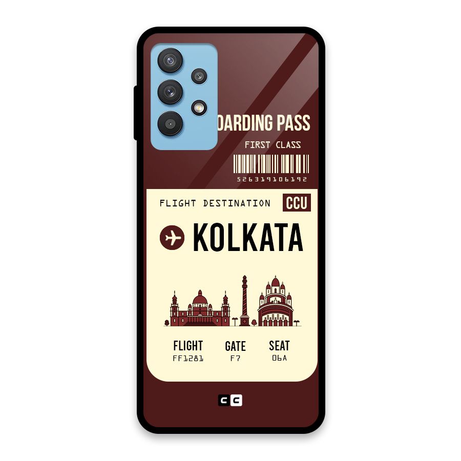 Kolkata Boarding Pass Glass Back Case for Galaxy M32 5G