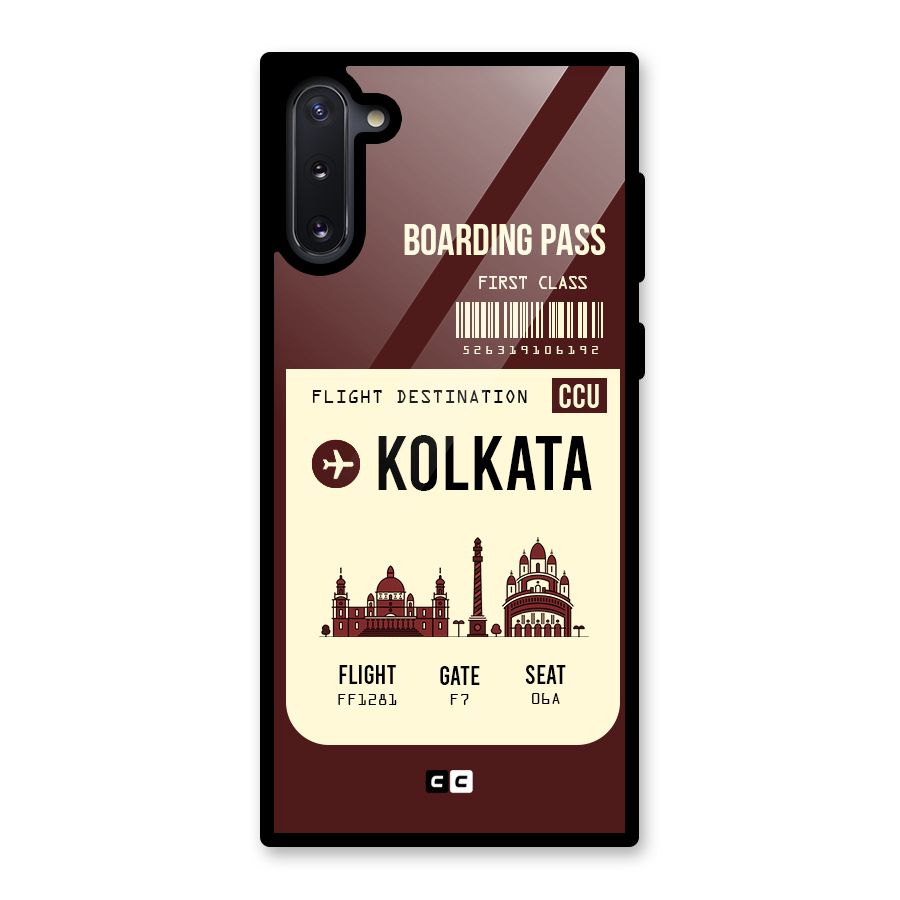 Kolkata Boarding Pass Glass Back Case for Galaxy Note 10