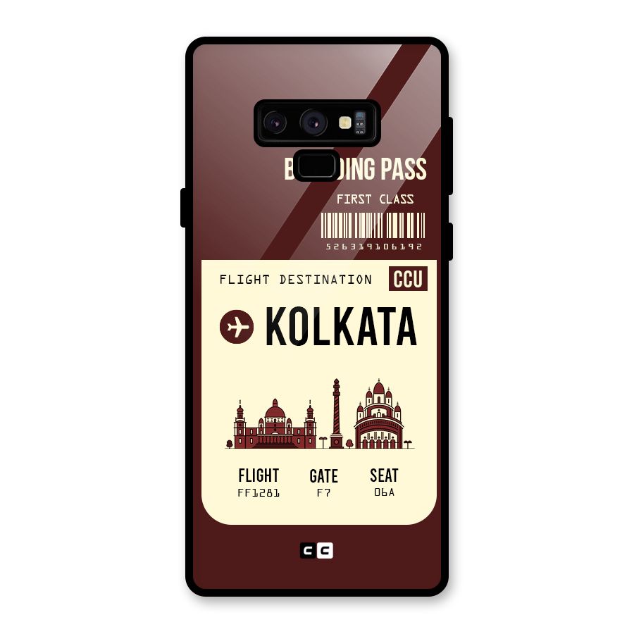 Kolkata Boarding Pass Glass Back Case for Galaxy Note 9