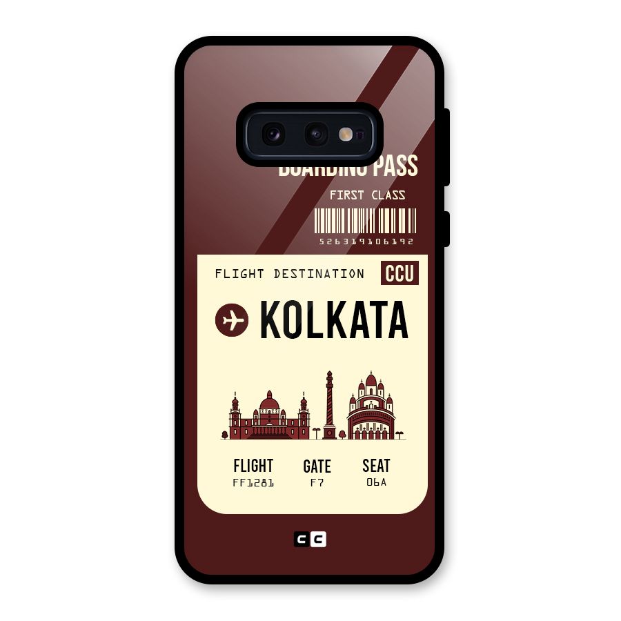 Kolkata Boarding Pass Glass Back Case for Galaxy S10e