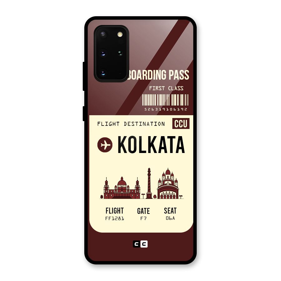 Kolkata Boarding Pass Glass Back Case for Galaxy S20 Plus