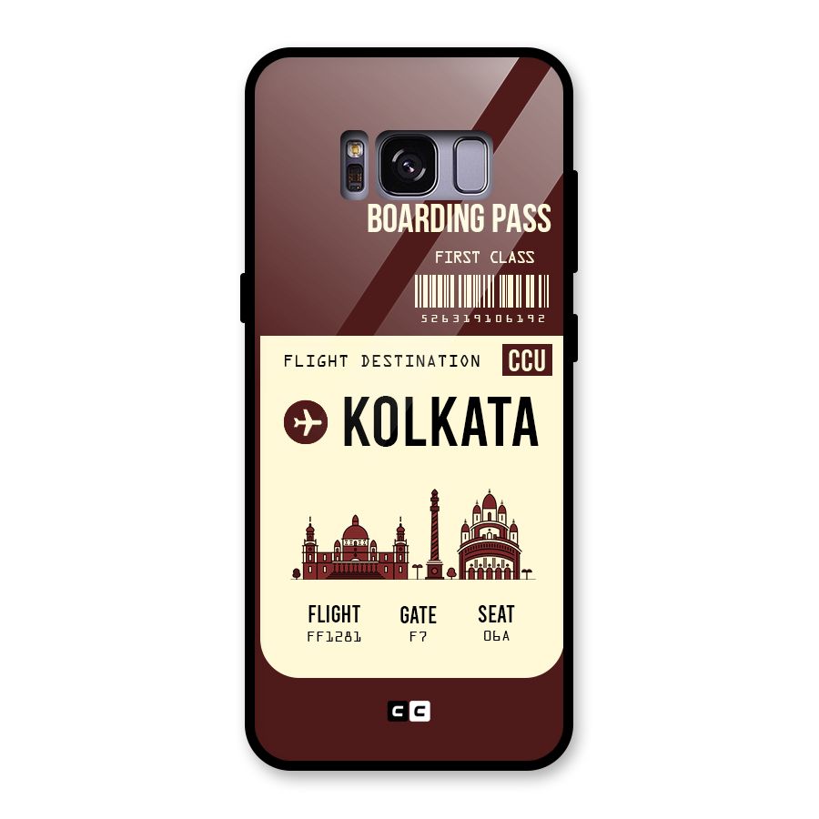 Kolkata Boarding Pass Glass Back Case for Galaxy S8