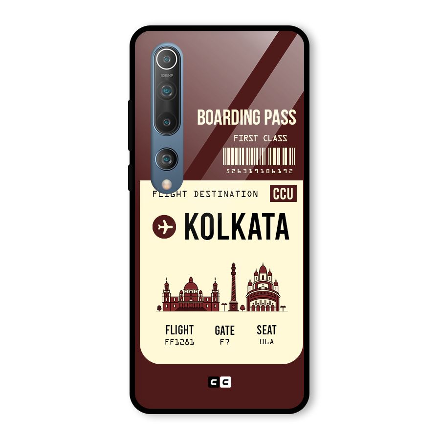 Kolkata Boarding Pass Glass Back Case for Mi 10