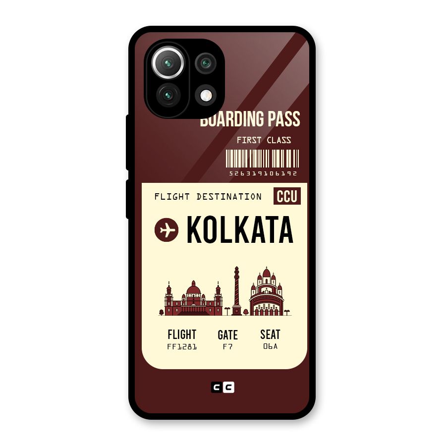 Kolkata Boarding Pass Glass Back Case for Mi 11 Lite