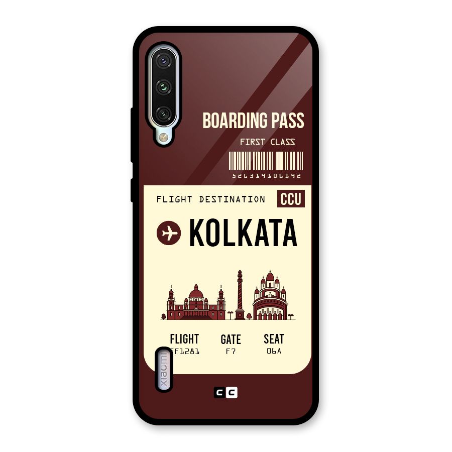 Kolkata Boarding Pass Glass Back Case for Mi A3