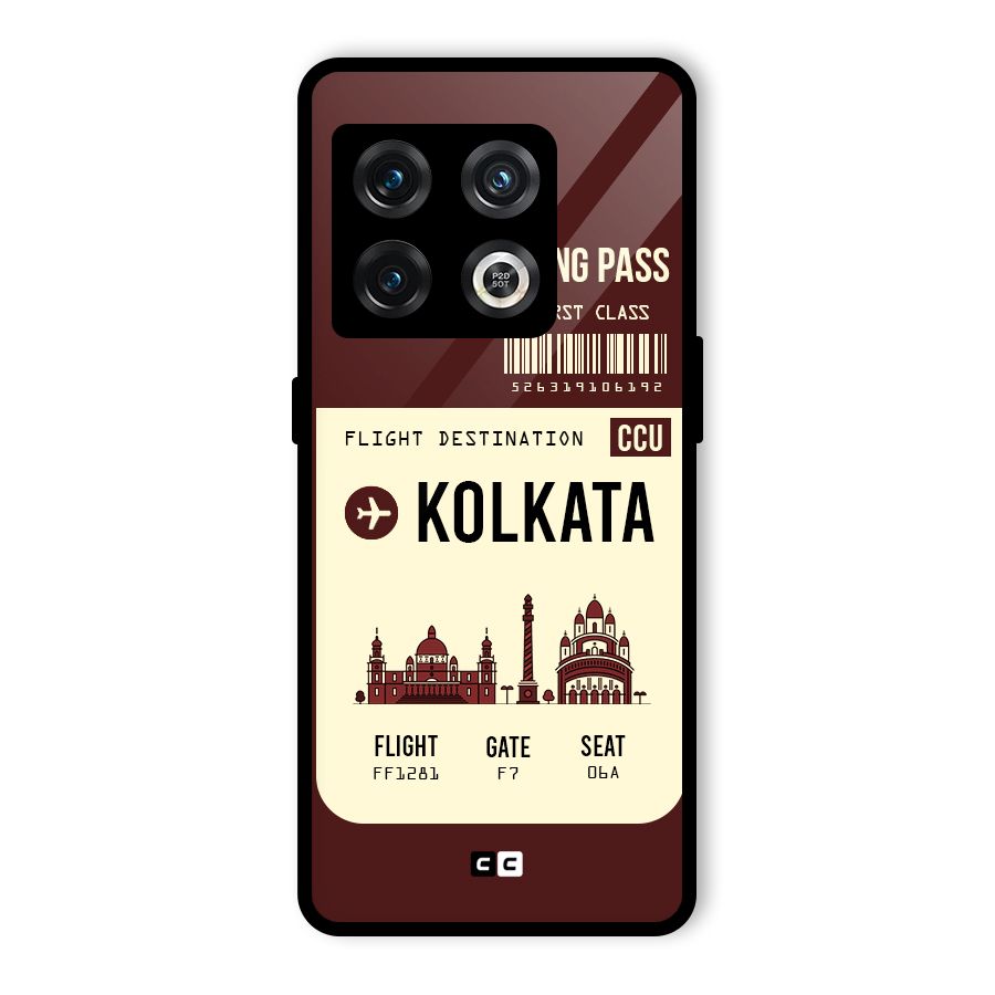 Kolkata Boarding Pass Glass Back Case for OnePlus 10 Pro 5G