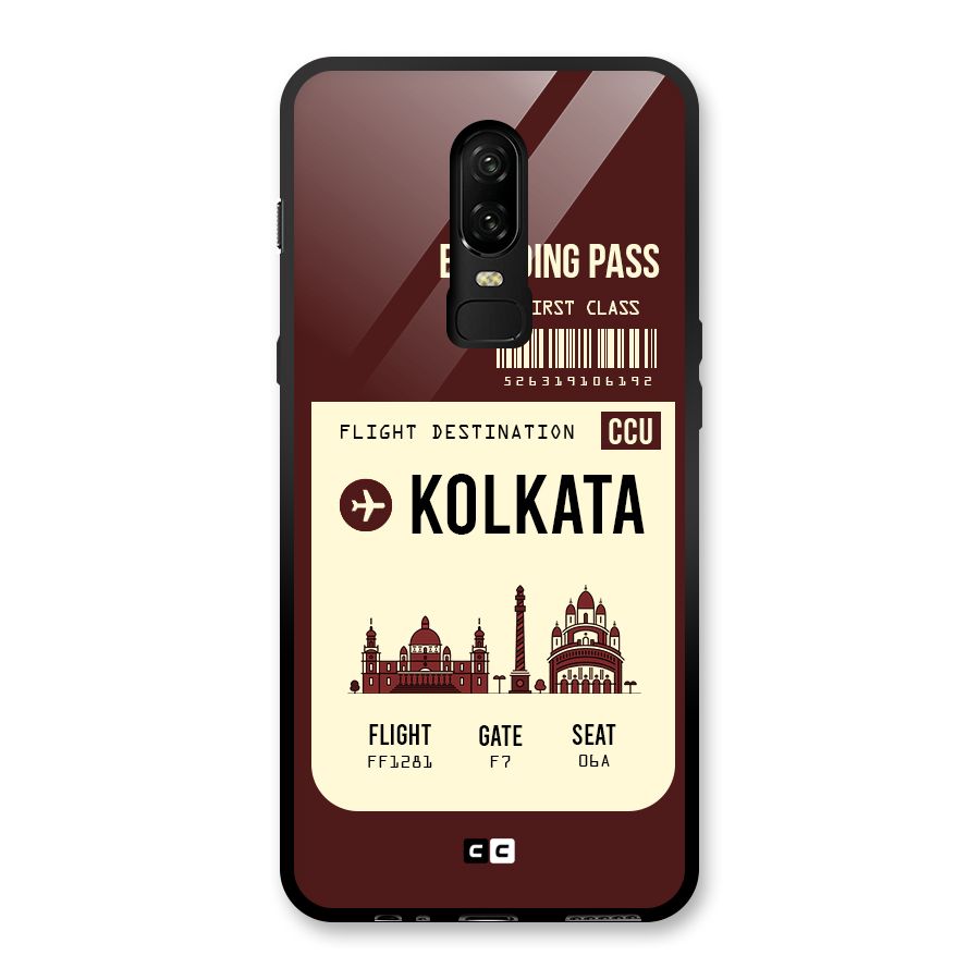 Kolkata Boarding Pass Glass Back Case for OnePlus 6