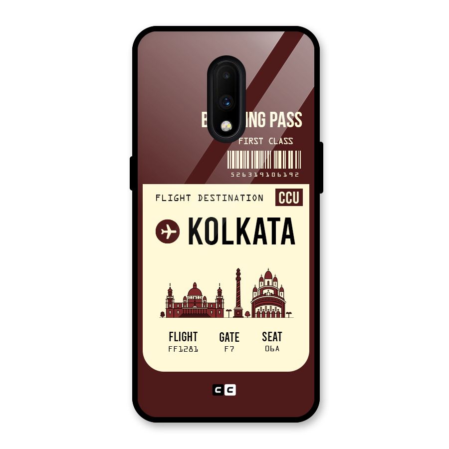 Kolkata Boarding Pass Glass Back Case for OnePlus 7