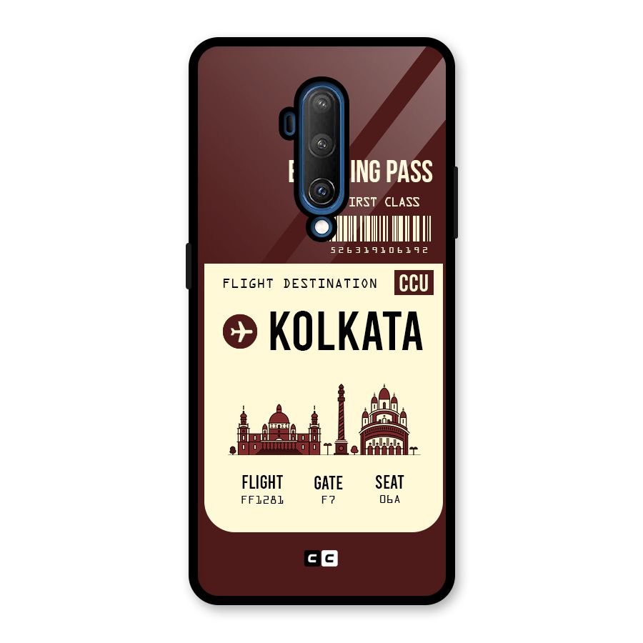Kolkata Boarding Pass Glass Back Case for OnePlus 7T Pro