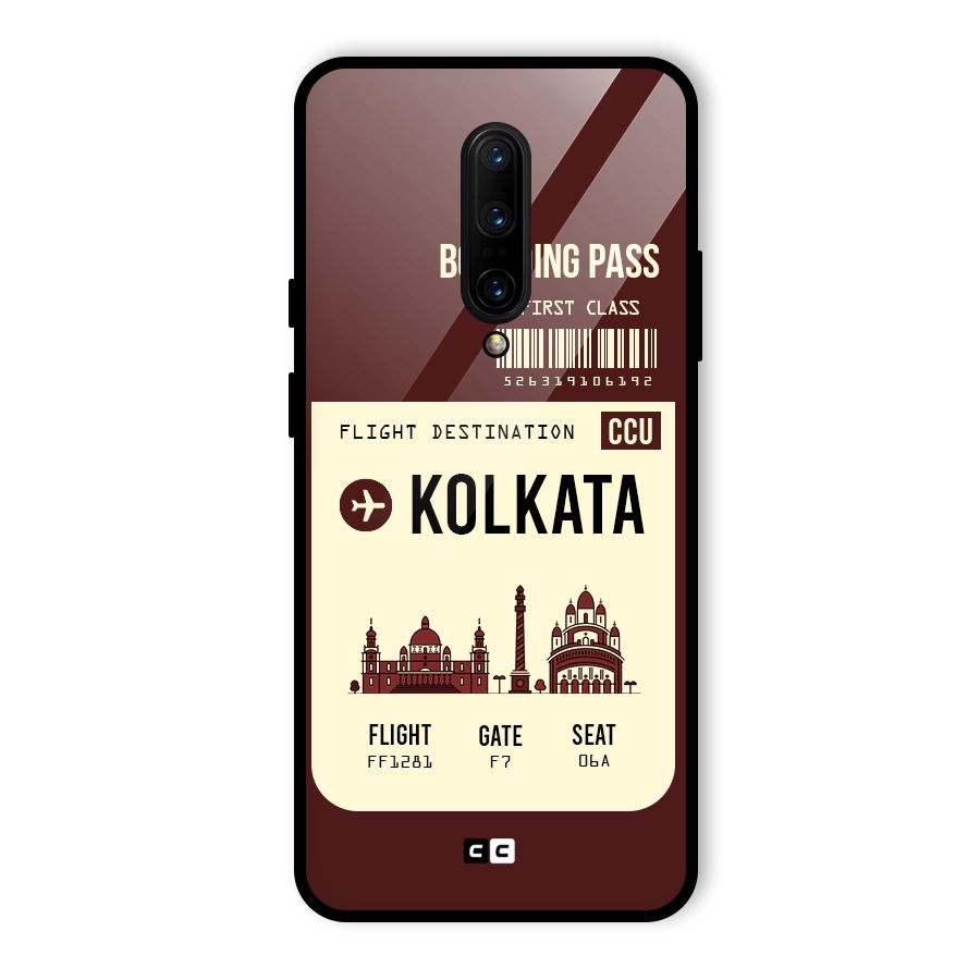 Kolkata Boarding Pass Glass Back Case for OnePlus 7 Pro