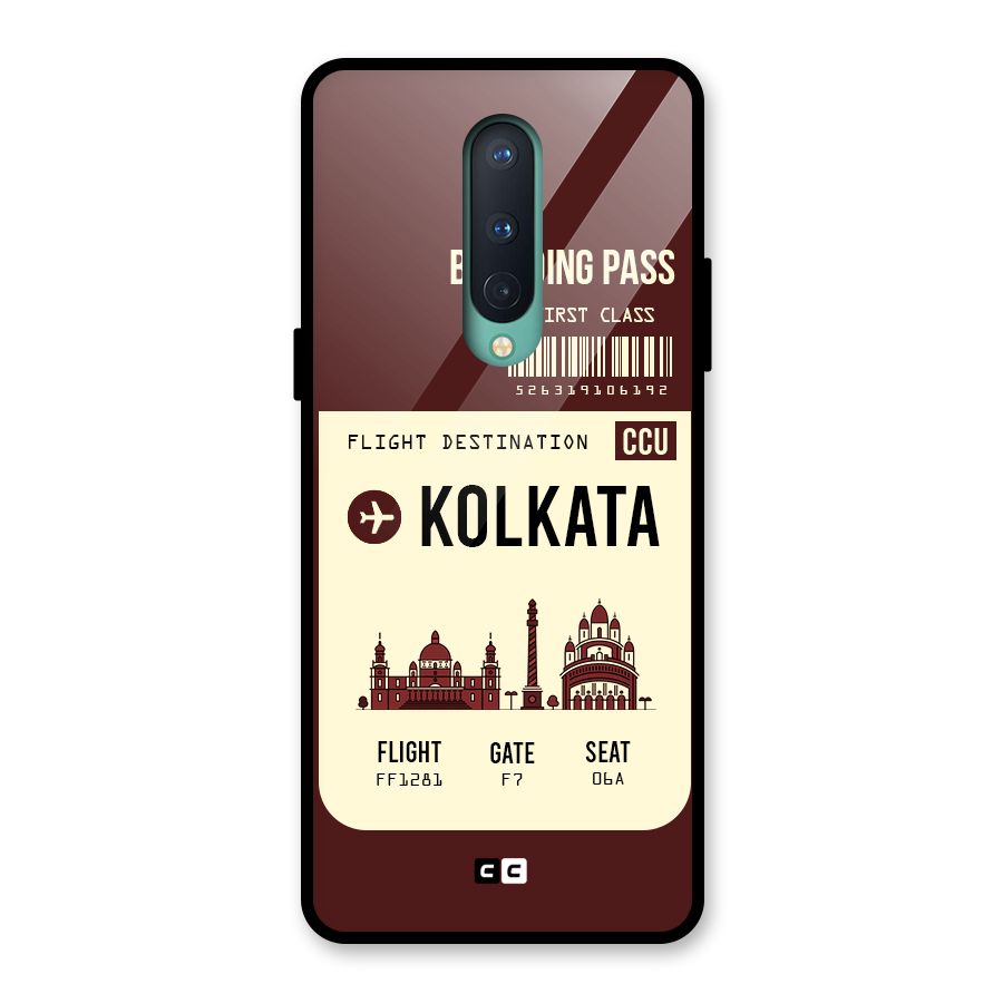 Kolkata Boarding Pass Glass Back Case for OnePlus 8