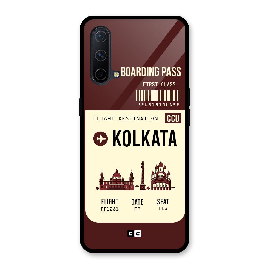 Kolkata Boarding Pass Glass Back Case for OnePlus Nord CE 5G