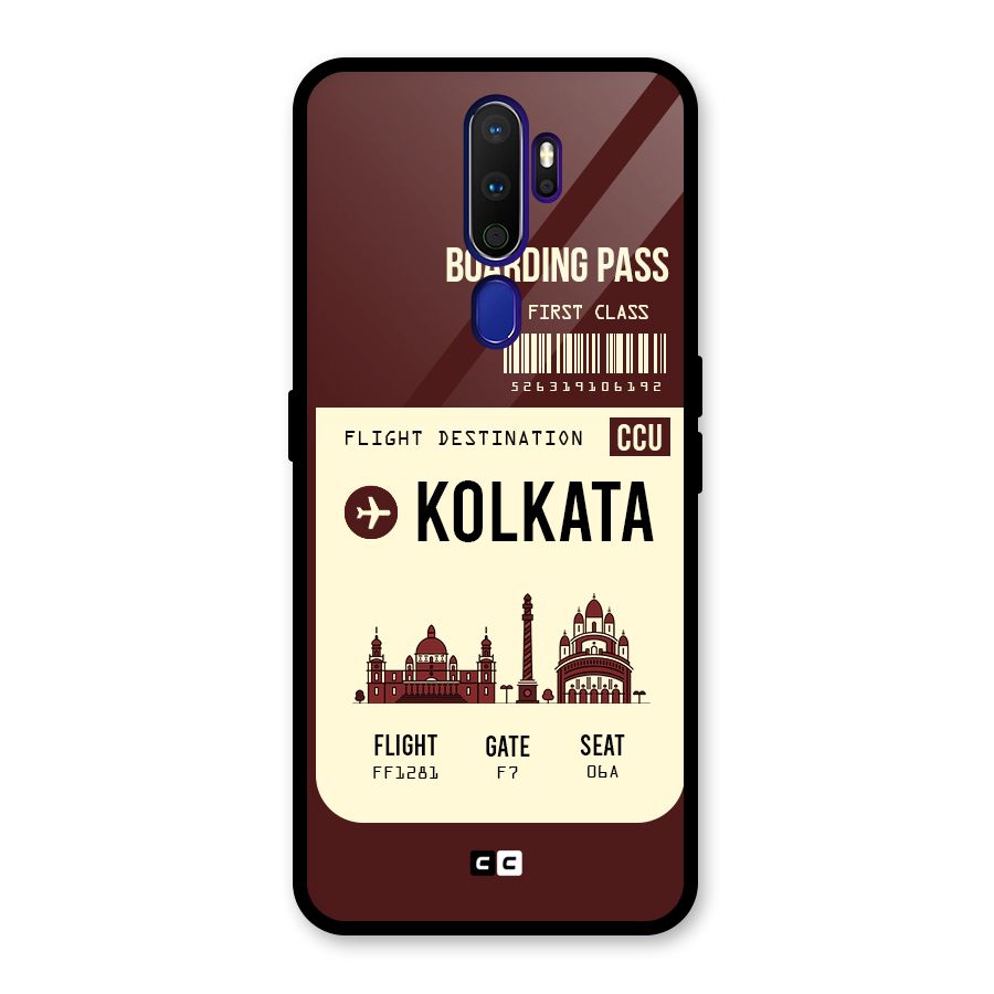Kolkata Boarding Pass Glass Back Case for Oppo A9 (2020)