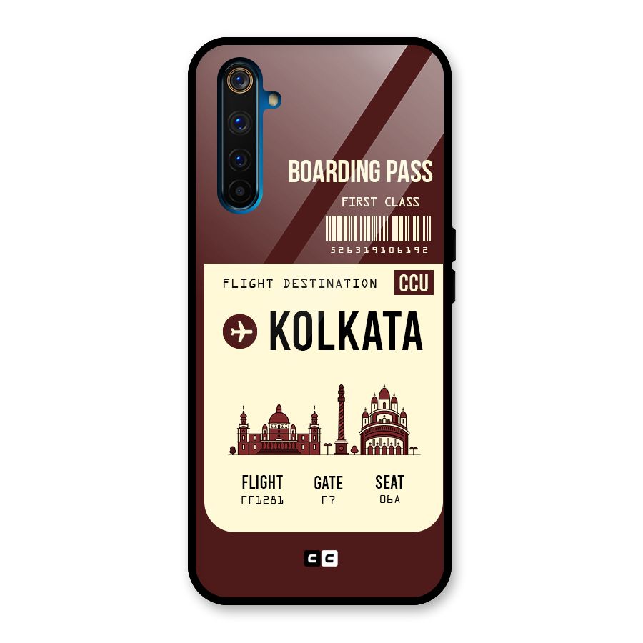 Kolkata Boarding Pass Glass Back Case for Realme 6 Pro