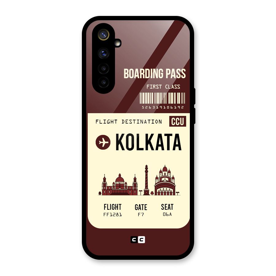 Kolkata Boarding Pass Glass Back Case for Realme 6i