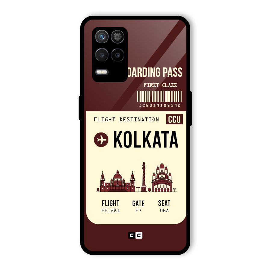 Kolkata Boarding Pass Glass Back Case for Realme 8 5G
