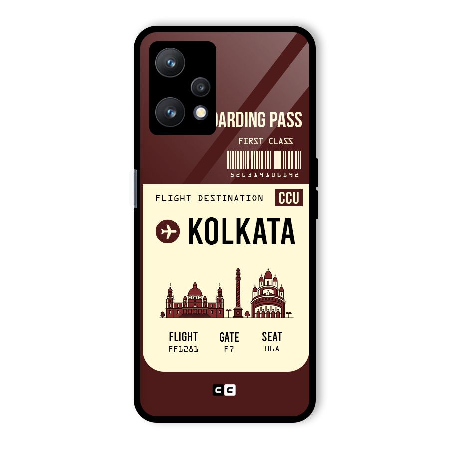 Kolkata Boarding Pass Glass Back Case for Realme 9 Pro 5G