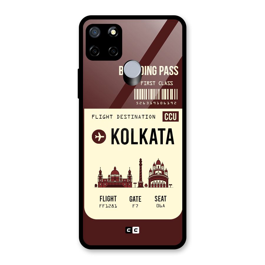 Kolkata Boarding Pass Glass Back Case for Realme C15
