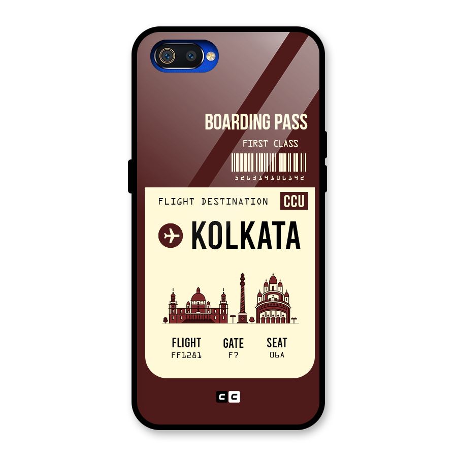 Kolkata Boarding Pass Glass Back Case for Realme C2