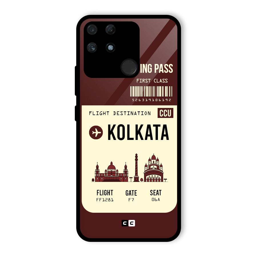 Kolkata Boarding Pass Glass Back Case for Realme Narzo 50A
