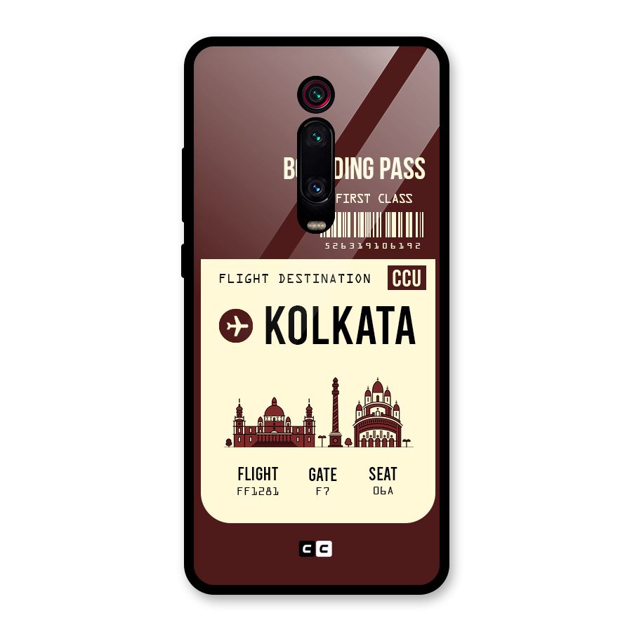 Kolkata Boarding Pass Glass Back Case for Redmi K20 Pro