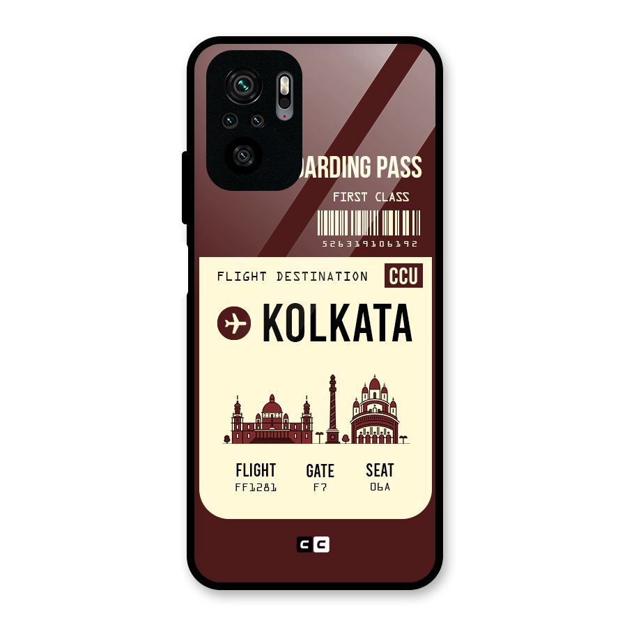 Kolkata Boarding Pass Glass Back Case for Redmi Note 10S