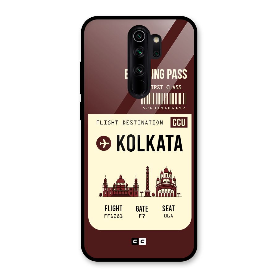 Kolkata Boarding Pass Glass Back Case for Redmi Note 8 Pro