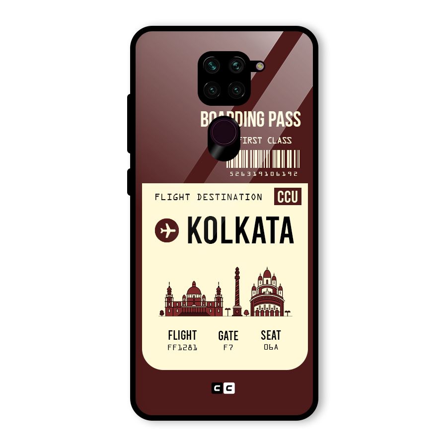 Kolkata Boarding Pass Glass Back Case for Redmi Note 9