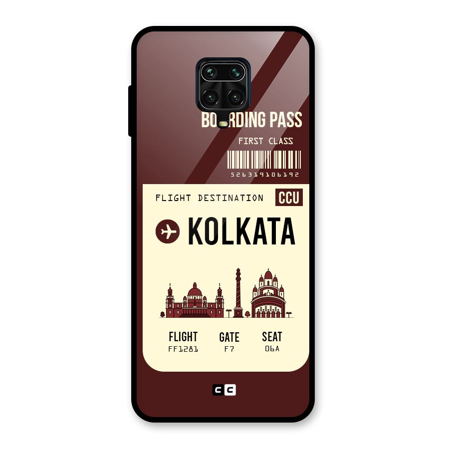 Kolkata Boarding Pass Glass Back Case for Redmi Note 9 Pro Max