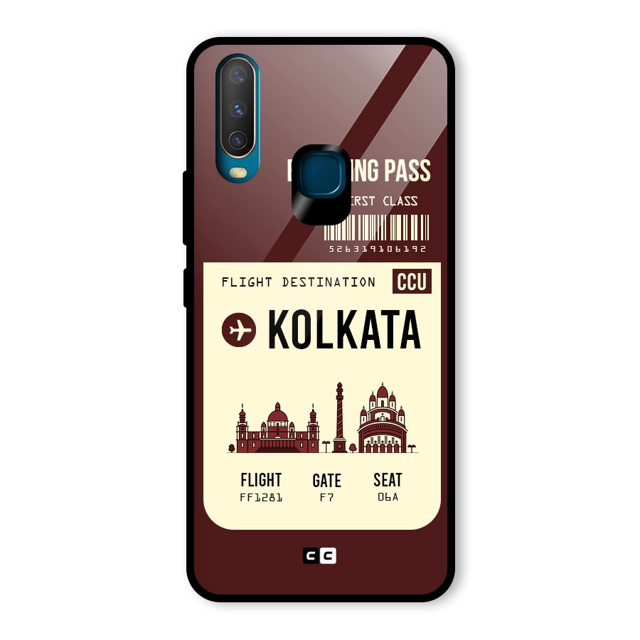 Kolkata Boarding Pass Glass Back Case for Vivo U10