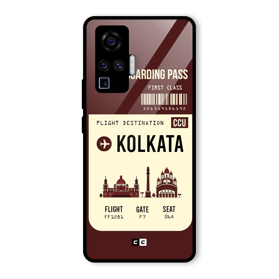 Kolkata Boarding Pass Glass Back Case for Vivo X50 Pro