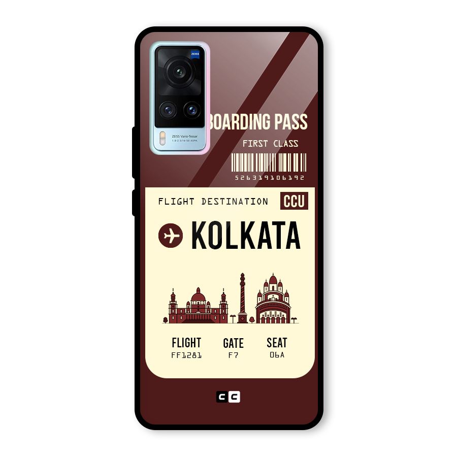 Kolkata Boarding Pass Glass Back Case for Vivo X60