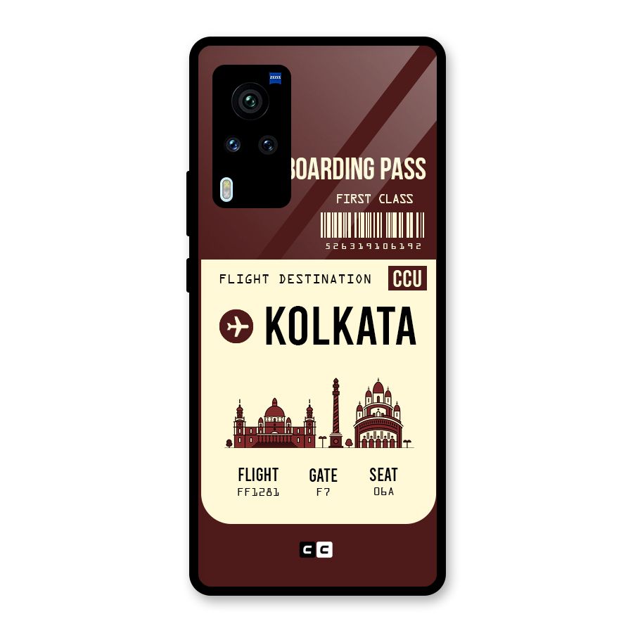 Kolkata Boarding Pass Glass Back Case for Vivo X60 Pro