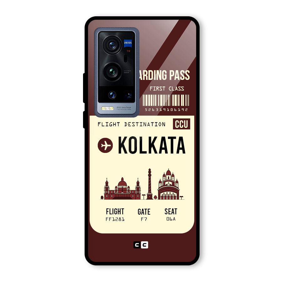 Kolkata Boarding Pass Glass Back Case for Vivo X60 Pro Plus