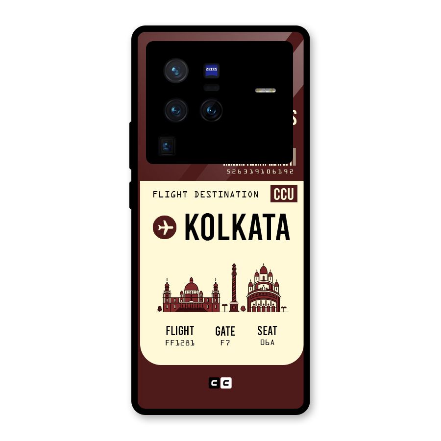 Kolkata Boarding Pass Glass Back Case for Vivo X80 Pro