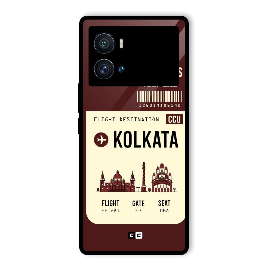 Kolkata Boarding Pass Glass Back Case for Vivo iQOO 9 Pro