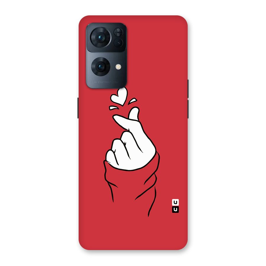 Korean Love Sign Back Case for Oppo Reno7 Pro 5G