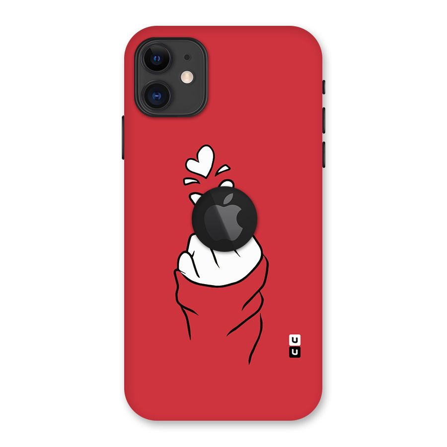 Korean Love Sign Back Case for iPhone 11 Logo Cut