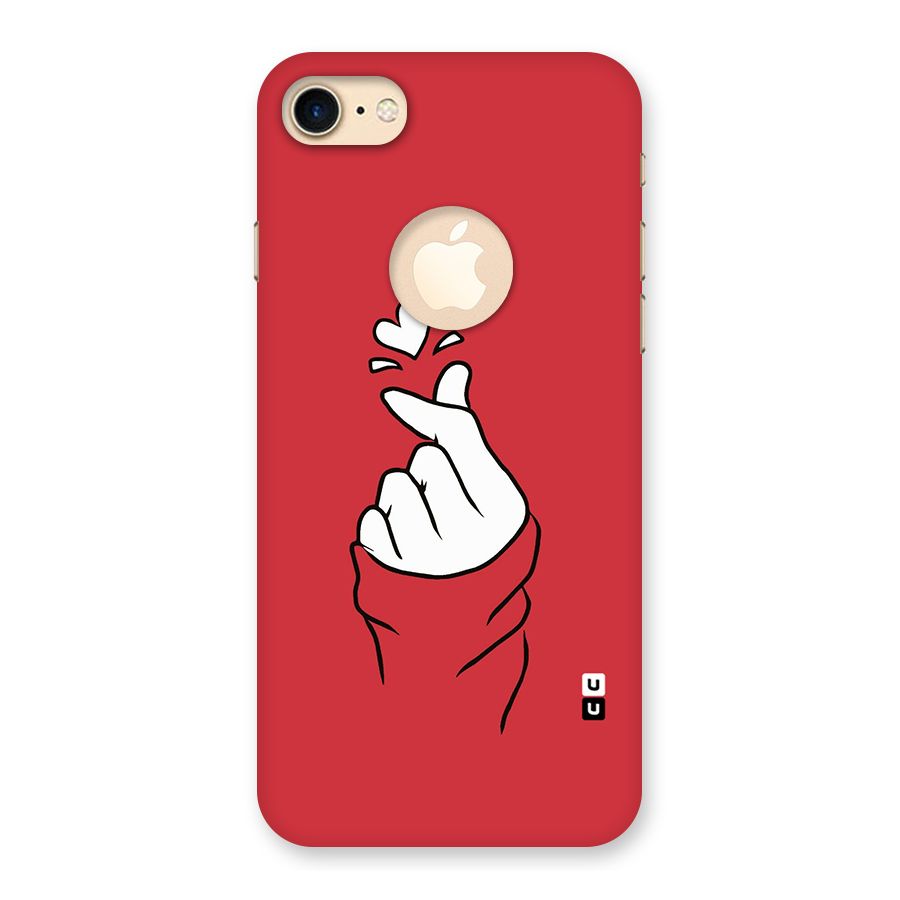 Korean Love Sign Back Case for iPhone 7 Logo Cut